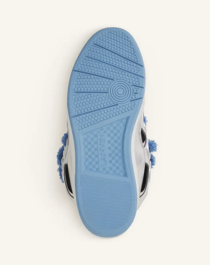 Adidași din piele metalică Curb cu șireturi din plasă