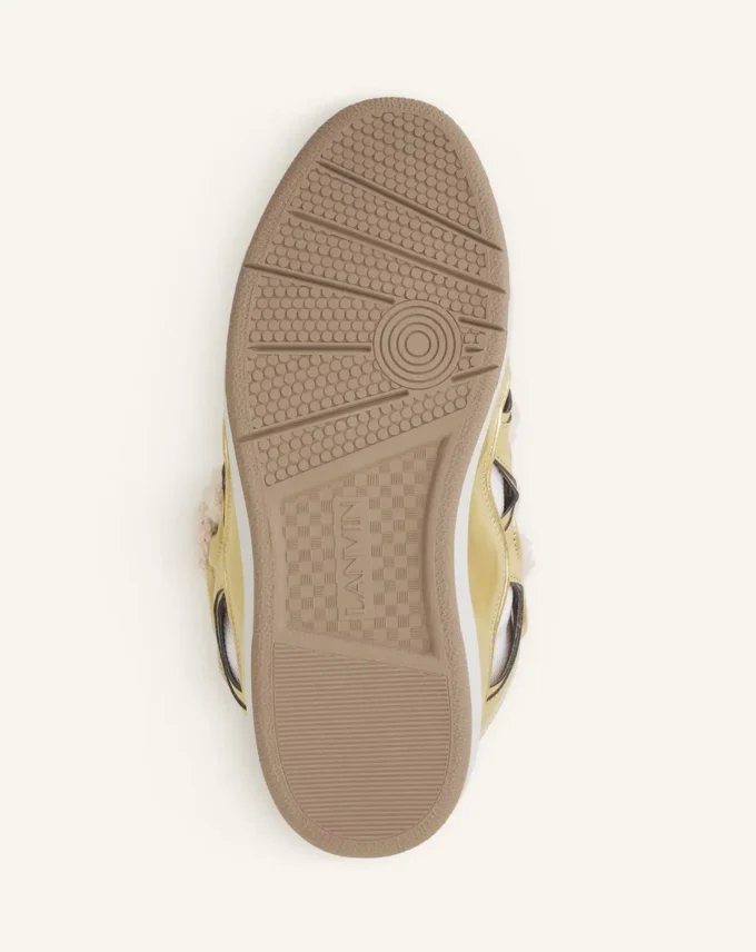 Adidași din piele metalică Curb cu șireturi din plasă