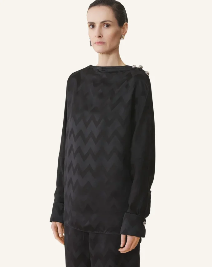 Bluză fluidă din viscoză jacquard Bluză fluidă din viscoză jacquard