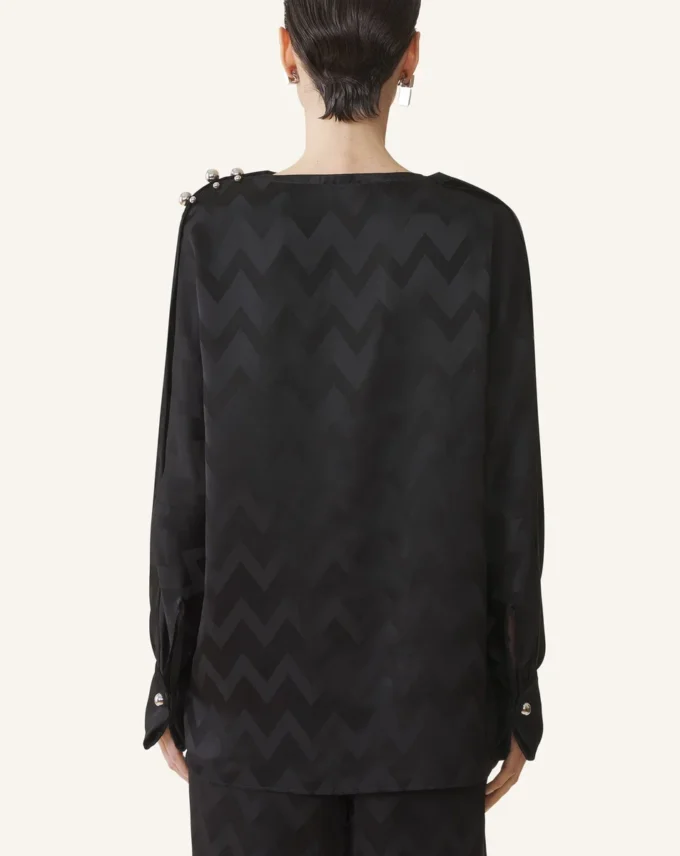 Bluză fluidă din viscoză jacquard Bluză fluidă din viscoză jacquard