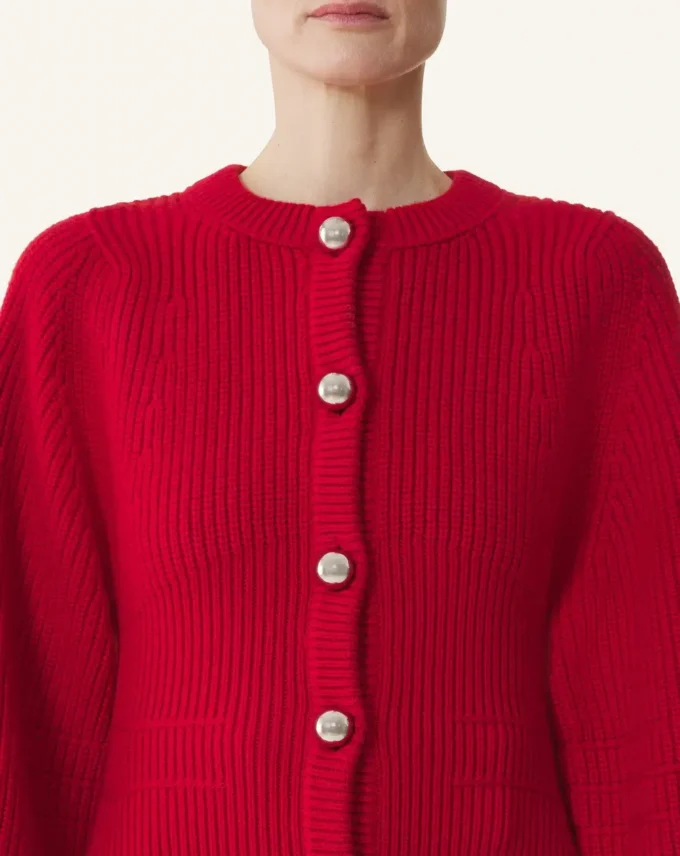 Cardigan din lână cu nervuri Cardigan din lână cu nervuri