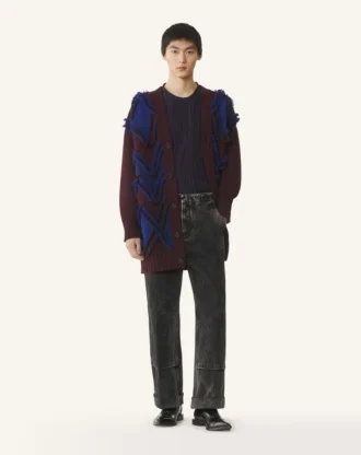 Cardigan oversized din jacquard