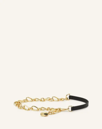 Catch by Lanvin Cureaua din piele și lanț metalic Catch by Lanvin Cureaua din piele și lanț metalic