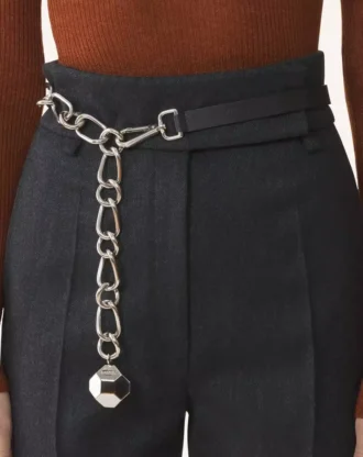 Catch by Lanvin Cureaua din piele și lanț metalic Catch by Lanvin Cureaua din piele și lanț metalic