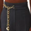 Catch by Lanvin Cureaua din piele și lanț metalic Catch by Lanvin Cureaua din piele și lanț metalic
