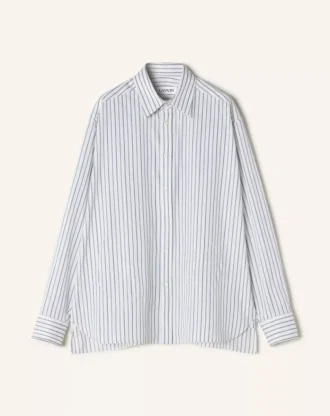 Cămașă oversized din poplin de bumbac cu dungi