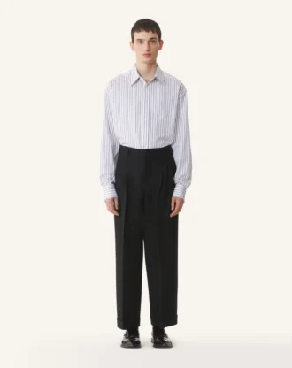 Cămașă oversized din poplin de bumbac cu dungi