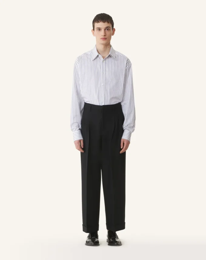 Cămașă oversized din poplin de bumbac cu dungi Cămașă oversized din poplin de bumbac cu dungi