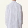Cămașă oversized din poplin de bumbac cu dungi Cămașă oversized din poplin de bumbac cu dungi