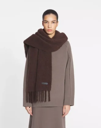 Eșarfă cu franjuri din lână Lanvin