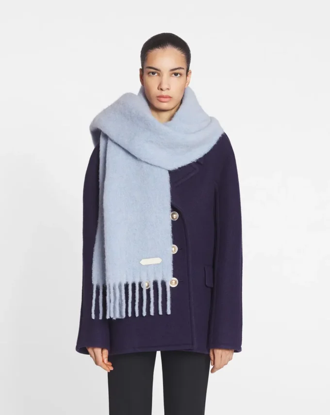 Eșarfă cu franjuri din lână Lanvin Eșarfă cu franjuri din lână Lanvin