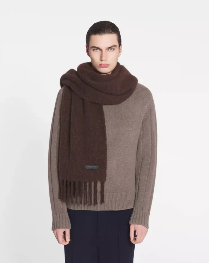 Eșarfă cu franjuri din lână Lanvin Eșarfă cu franjuri din lână Lanvin