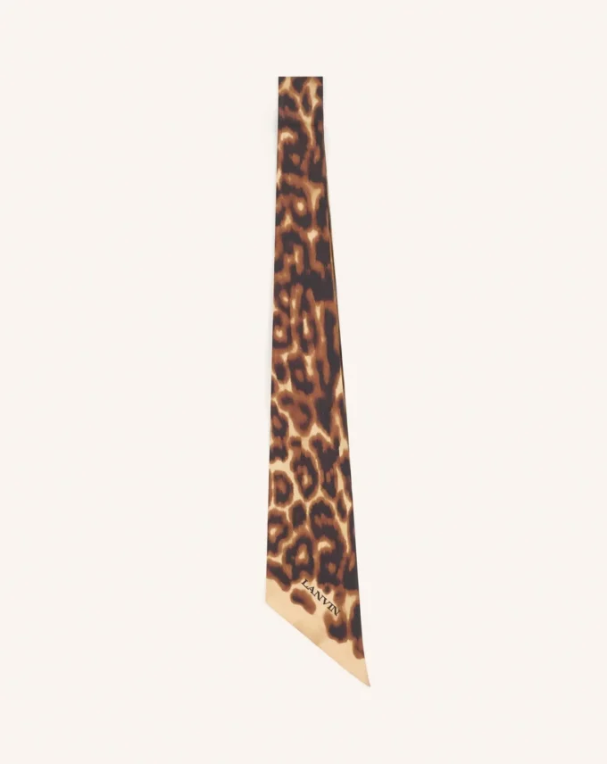 Eșarfă din mătase cu imprimeu leopard