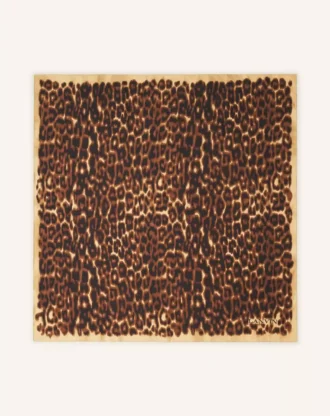 Eșarfă din mătase cu imprimeu leopard