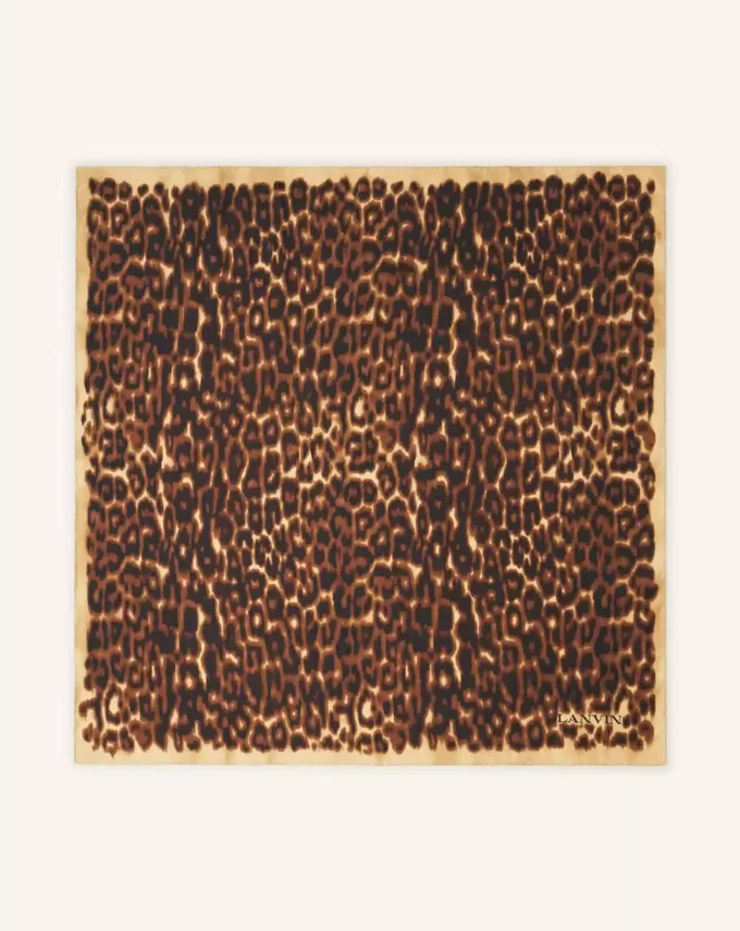 Eșarfă din mătase cu imprimeu leopard