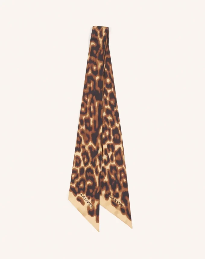 Eșarfă din mătase cu imprimeu leopard