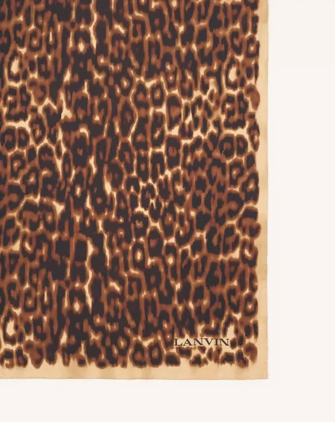 Eșarfă din mătase cu imprimeu leopard