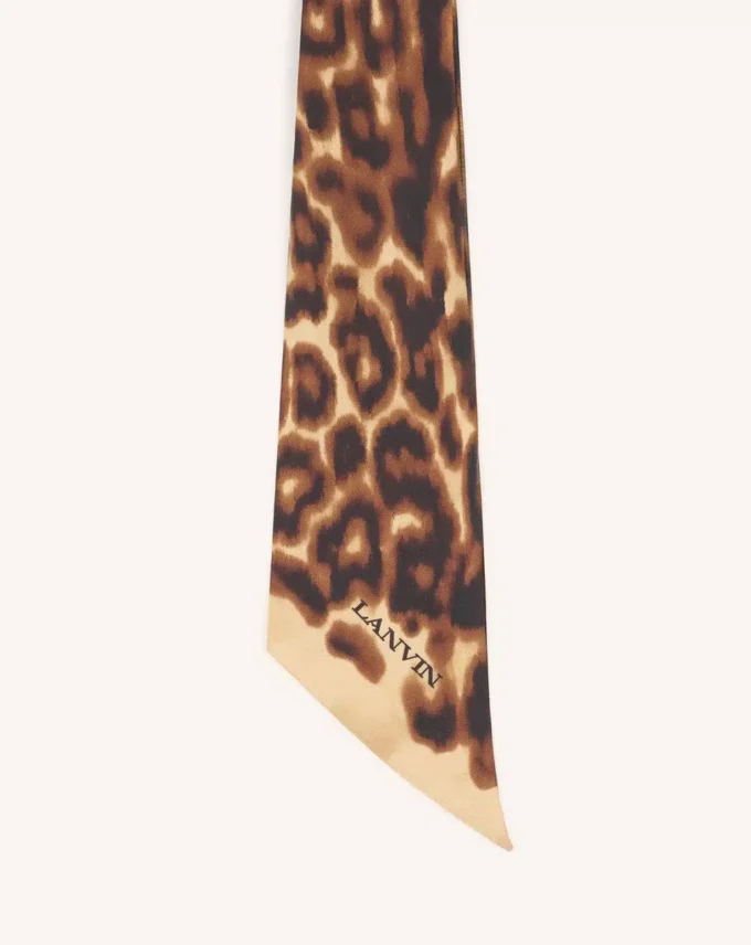 Eșarfă din mătase cu imprimeu leopard