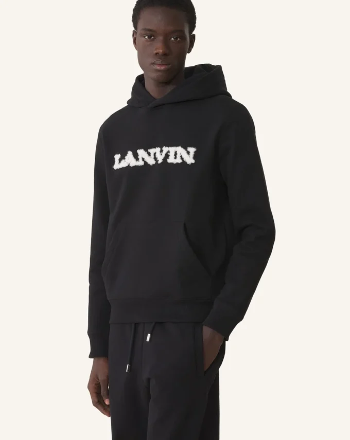 Hanorac cu glugă din bumbac și piele de oaie Lanvin Hanorac cu glugă din bumbac și piele de oaie Lanvin