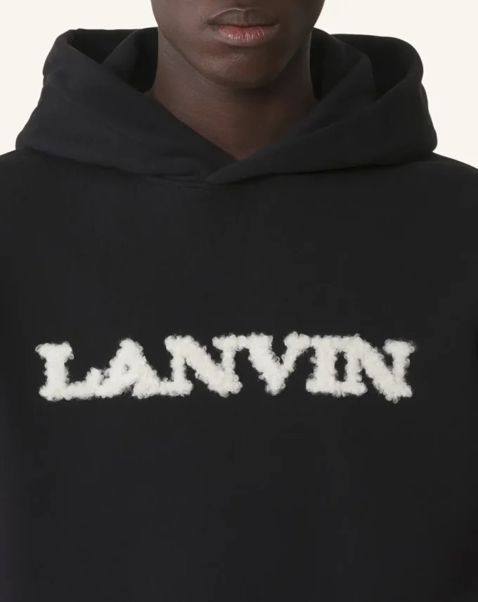 Hanorac cu glugă din bumbac și piele de oaie Lanvin Hanorac cu glugă din bumbac și piele de oaie Lanvin