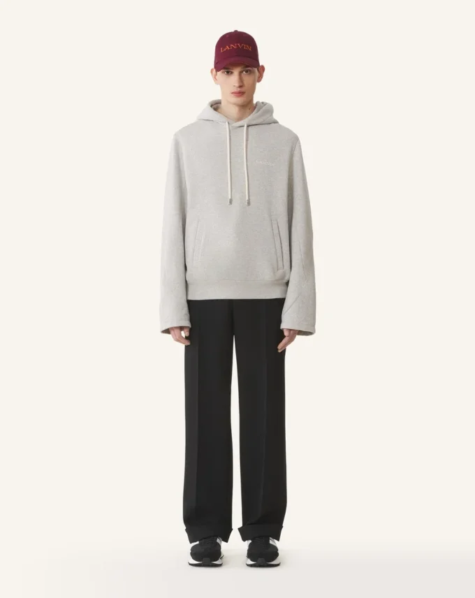 Hanorac din bumbac fleece și cașmir Hanorac din bumbac fleece și cașmir