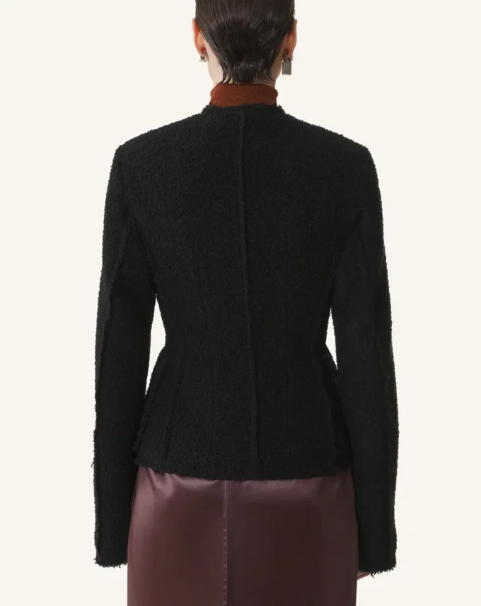Jacheta asimetrică din lână bouclé Jacheta asimetrică din lână bouclé