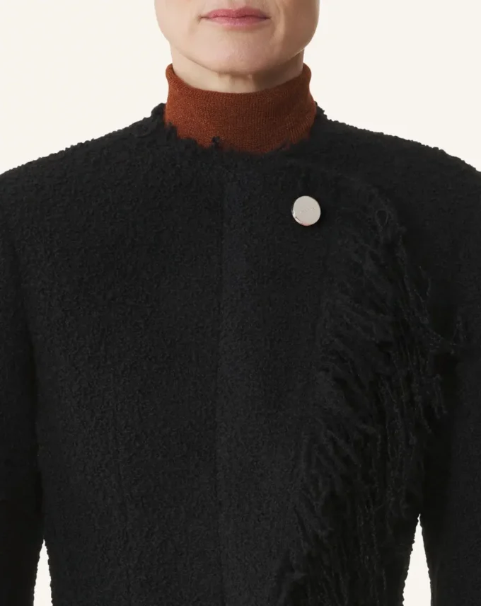 Jacheta asimetrică din lână bouclé Jacheta asimetrică din lână bouclé