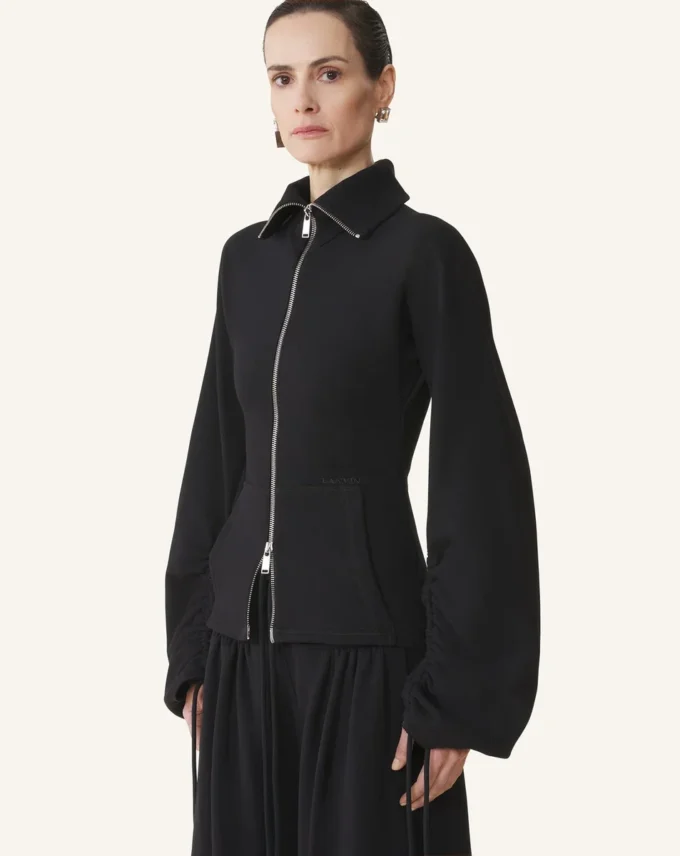 Jacheta din bumbac fleece și cașmir Jacheta din bumbac fleece și cașmir