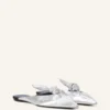 Mule Midnight Step Bow din piele metalizată Mule Midnight Step Bow din piele metalizată