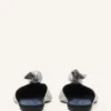 Mule Midnight Step Bow din piele metalizată Mule Midnight Step Bow din piele metalizată