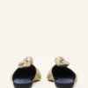 Mule Midnight Step Bow din piele metalizată Mule Midnight Step Bow din piele metalizată
