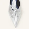 Mule Midnight Step Bow din piele metalizată Mule Midnight Step Bow din piele metalizată