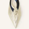 Mule Midnight Step Bow din piele metalizată Mule Midnight Step Bow din piele metalizată