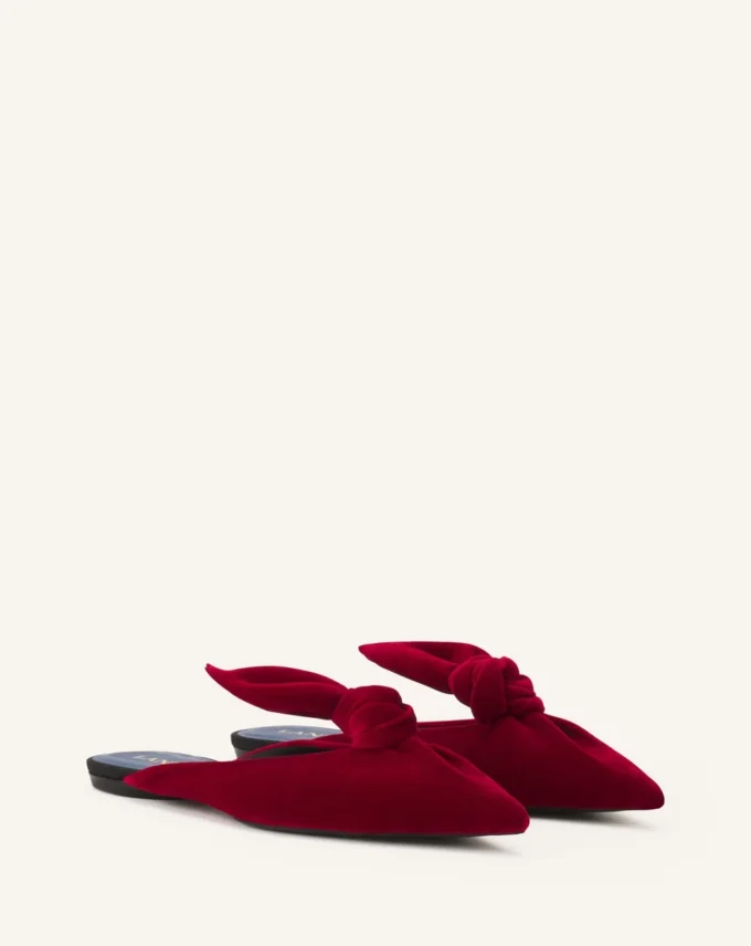 Mule Midnight Step cu fundă din catifea Mule Midnight Step cu fundă din catifea