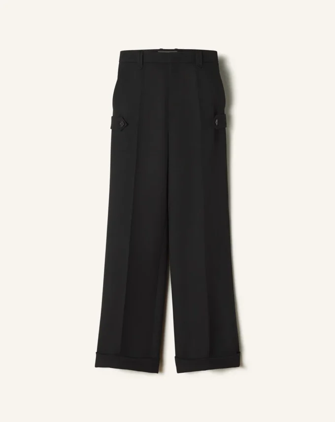 Pantaloni chino din lână ușoară Pantaloni chino din lână ușoară