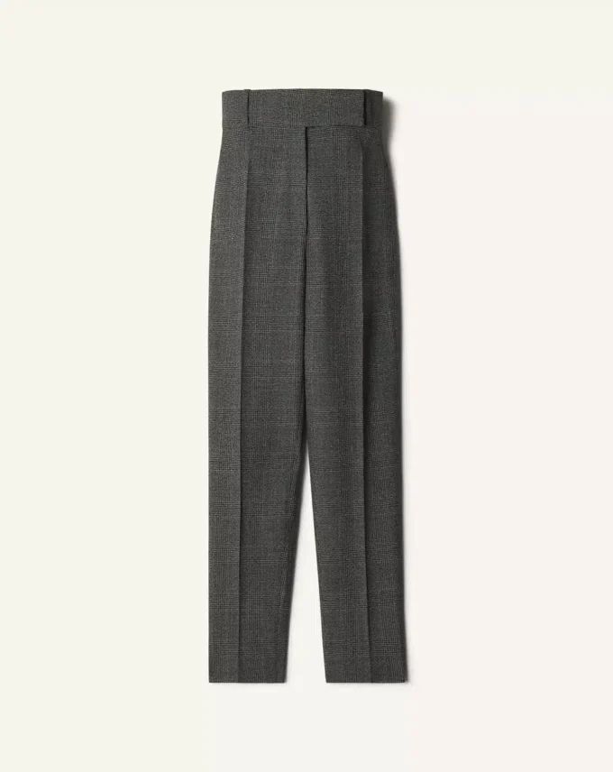 Pantaloni cigarette din lână Prince of Wales Pantaloni cigarette din lână Prince of Wales