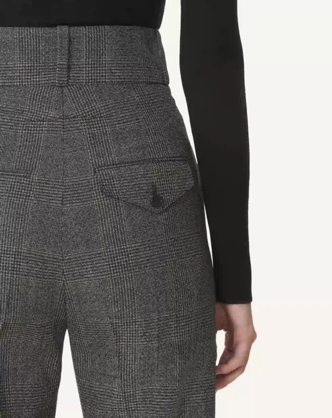 Pantaloni cigarette din lână Prince of Wales Pantaloni cigarette din lână Prince of Wales