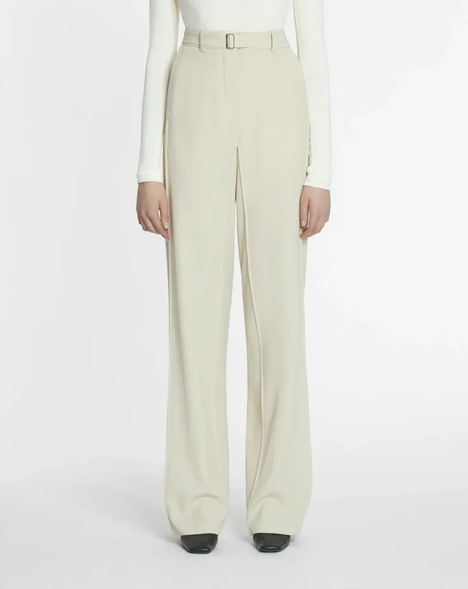 Pantaloni croiți din amestec de lână Pantaloni croiți din amestec de lână