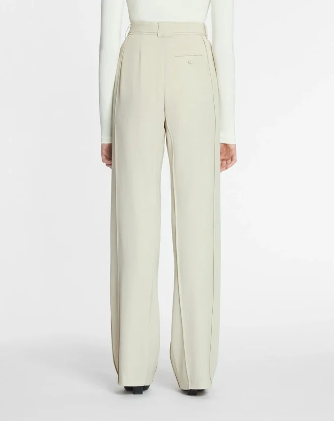 Pantaloni croiți din amestec de lână Pantaloni croiți din amestec de lână