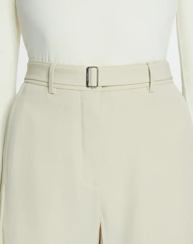 Pantaloni croiți din amestec de lână Pantaloni croiți din amestec de lână