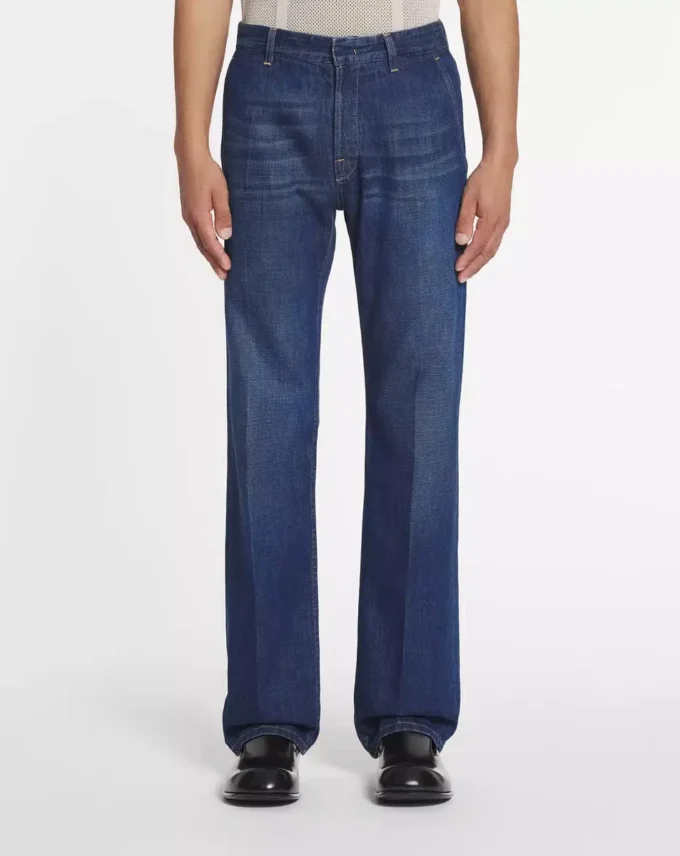 Pantaloni din denim cu croială dreaptă Pantaloni din denim cu croială dreaptă