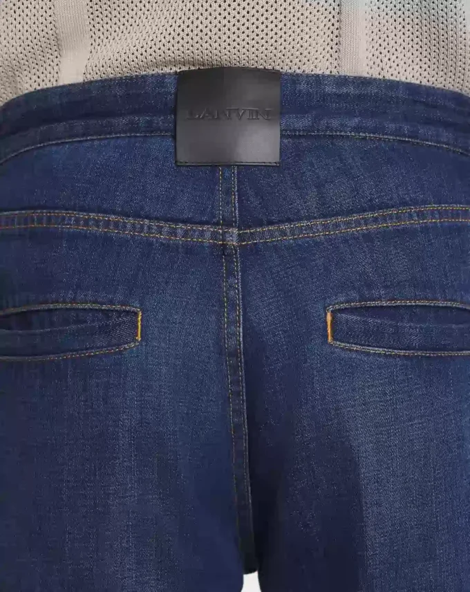 Pantaloni din denim cu croială dreaptă Pantaloni din denim cu croială dreaptă