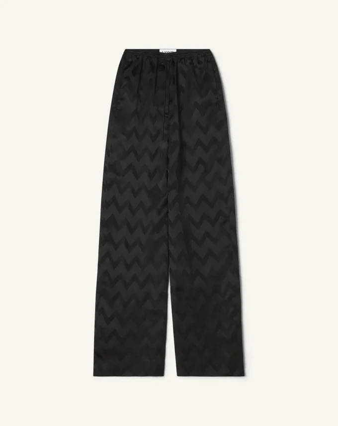 Pantaloni fluizi din viscoză jacquard Pantaloni fluizi din viscoză jacquard
