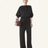 Pantaloni fluizi din viscoză jacquard Pantaloni fluizi din viscoză jacquard