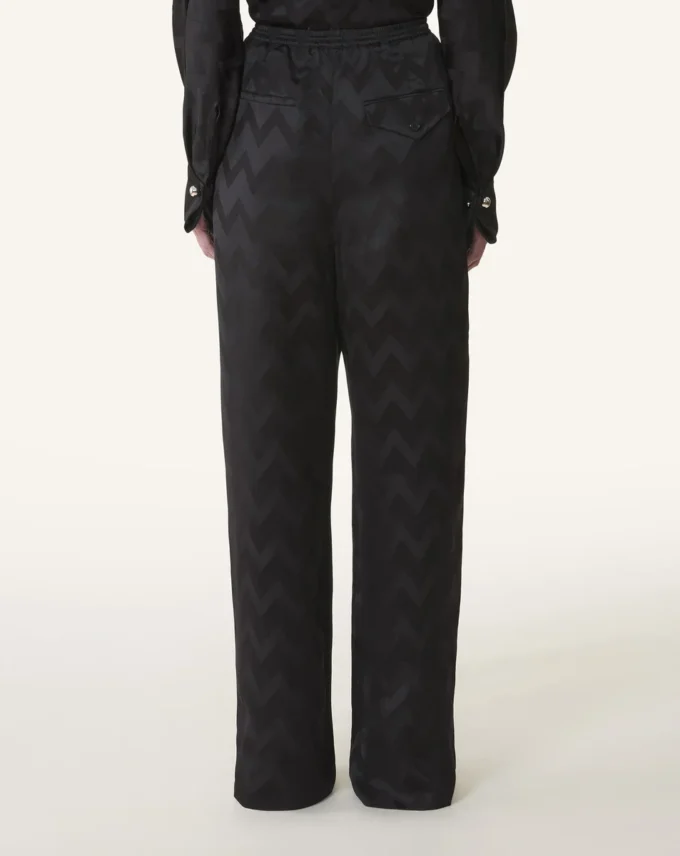 Pantaloni fluizi din viscoză jacquard Pantaloni fluizi din viscoză jacquard