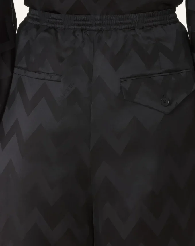 Pantaloni fluizi din viscoză jacquard Pantaloni fluizi din viscoză jacquard