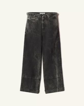 Pantaloni largi din denim spălat
