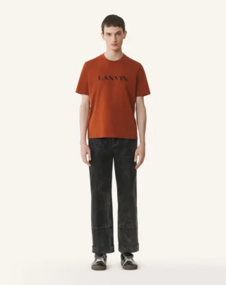 Pantaloni largi din denim spălat