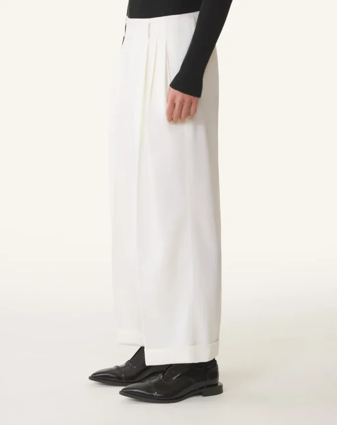 Pantaloni largi din lână Pantaloni largi din lână