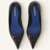 Pantofi cu toc din piele Midnight Step cu cataramă